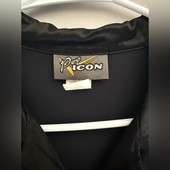 Vintage Pop Icon Shirt Men’s SZ M Black Blue Geometric Button Up Retro Casual - Picture 2 of 7